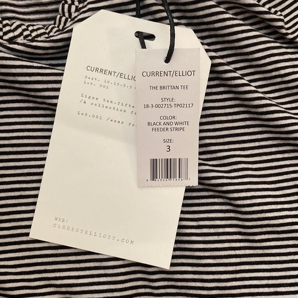NWT CURRENT/ELLIOTT striped heart cutout tee szL - Picture 5 of 12